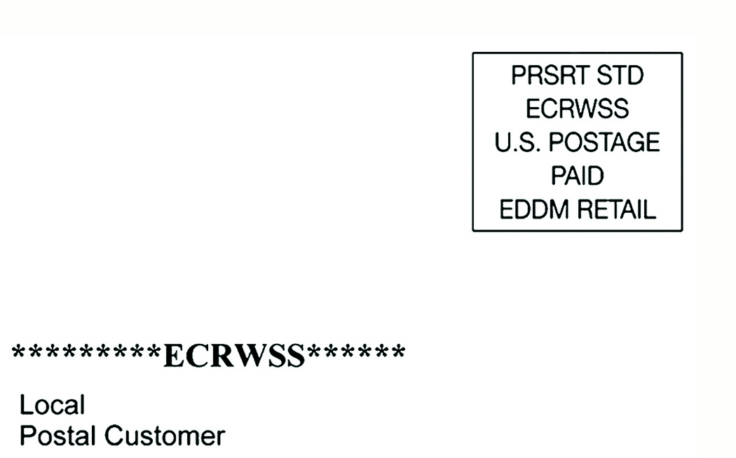 Full-size EDDM indicia both parts