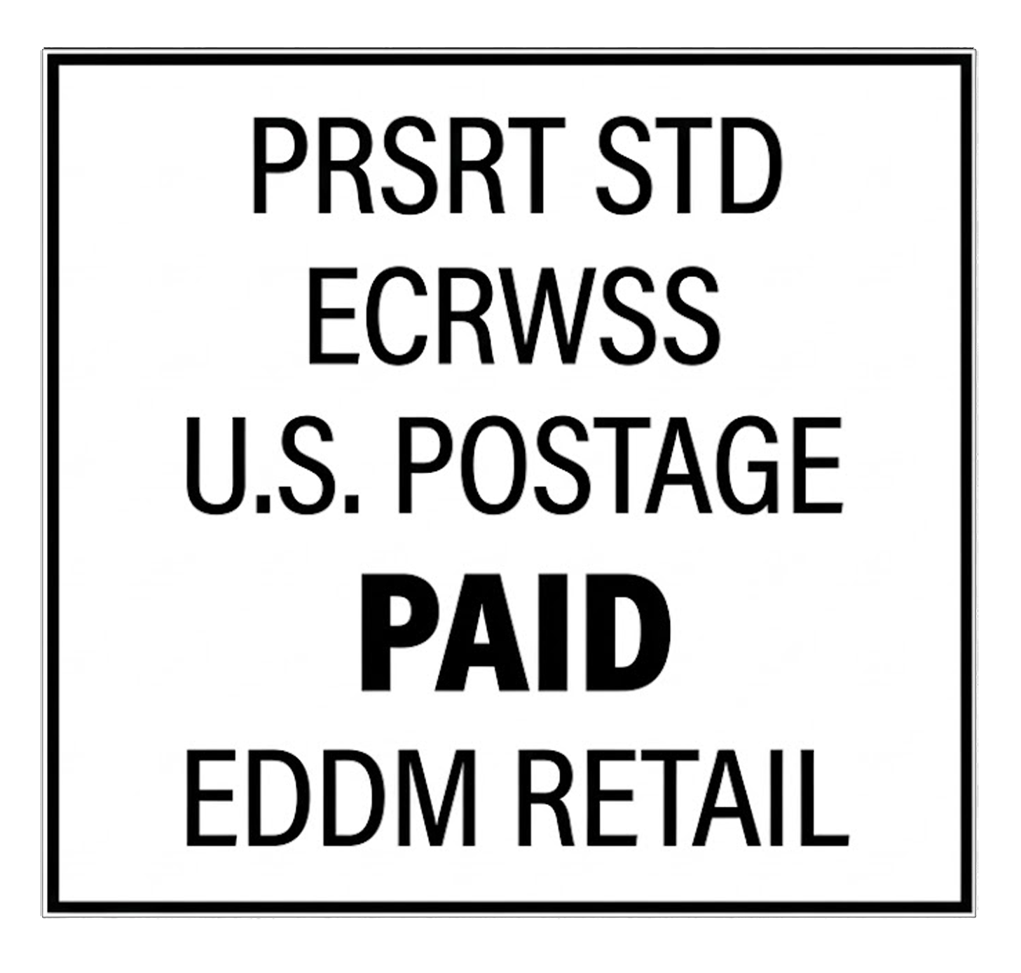 EDDM Retail postage indicia box only